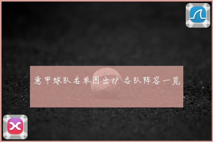意甲球队名单图出炉 各队阵容一览